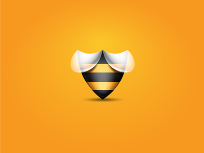Bee Protected app icon bee business design honey icon illustration ios logo shield vector