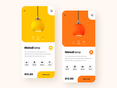 Lampshade App app app design cards design ios lamp light minimal mobile shopping ui ux