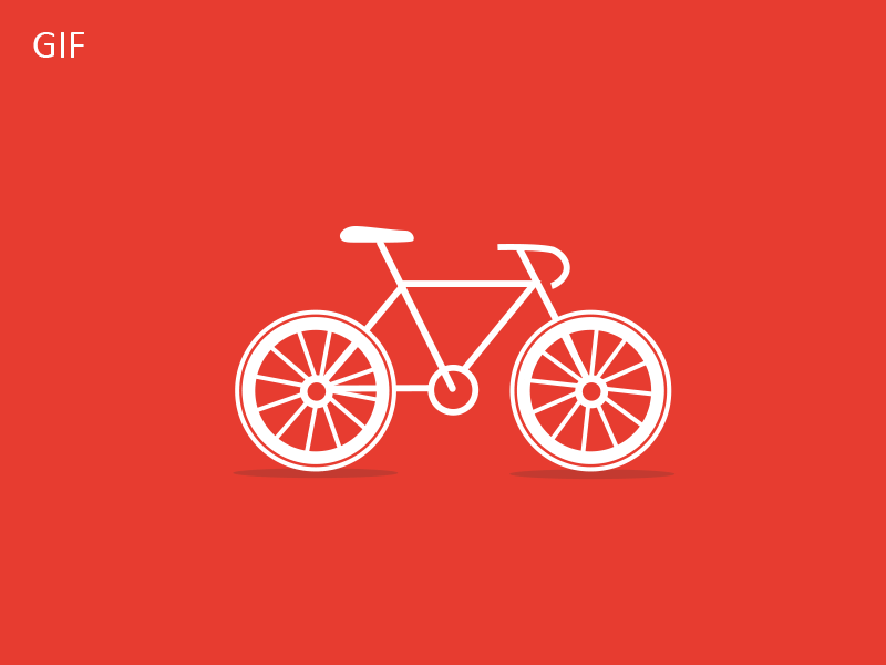 Bike [GiF] animated bicycle bike flat gif red shadow star wheel