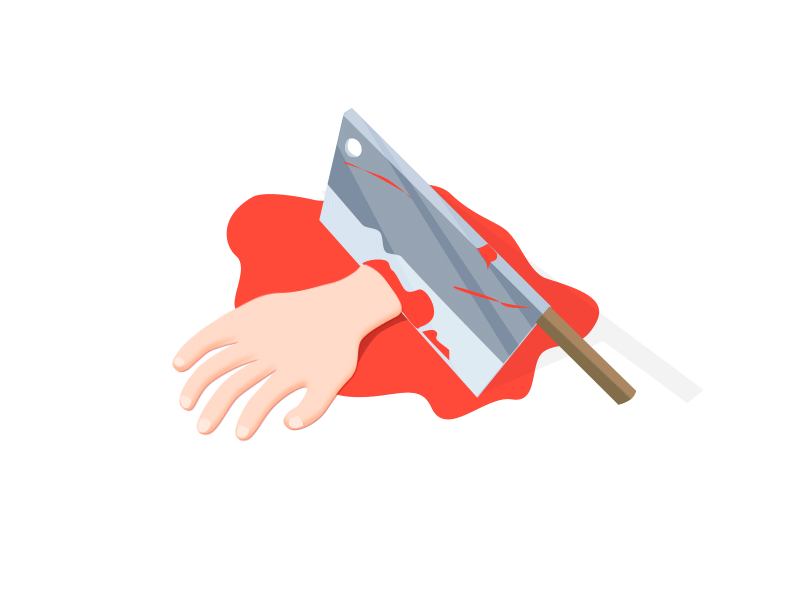Chop！Chop！Chop！ animated blood gif hand knife moving shoping