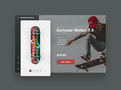 Skateboard Store - Product Detail concept deck inspiration portfolio skate skate shop skateboard store street ui ux web web deisgn