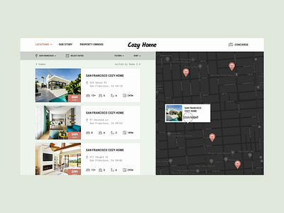 Design for a house booking website amenities apartment booking calendar check in design gallery hotel house instagram location product real estate rent travel trip ui ux web website