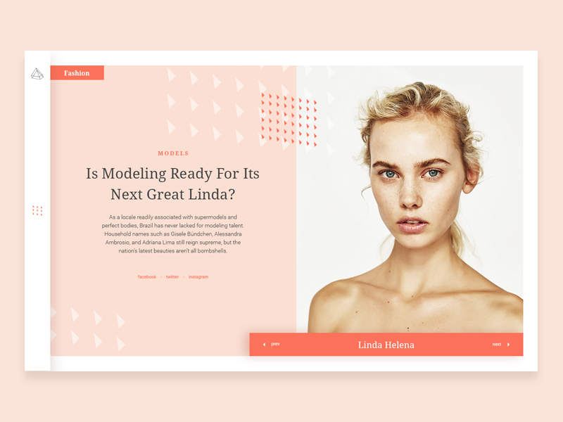 Concept page - Model by Natalia Maltseva on Dribbble