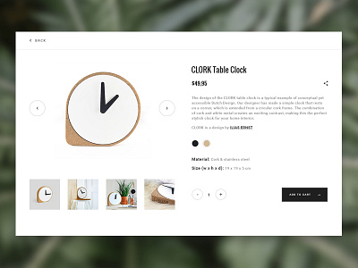 Clock Product Page clock concept design page product shop slider store web