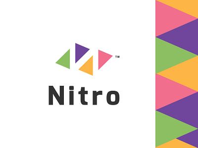 Nitro Tech Brand Negative Space Logo colorful n n logo n tech nitro nitro tech online seris show tech tech logo trend trend logo tv