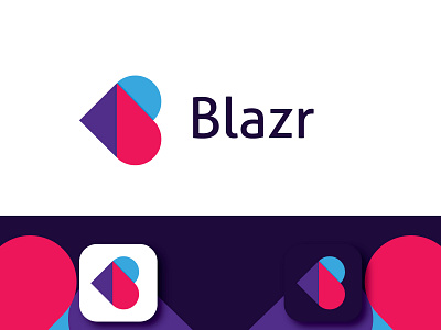 blazr dating app logo app b b logo brand branding dating icon identity lettarmark logo love love logo new