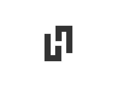 Letter h negative space logo