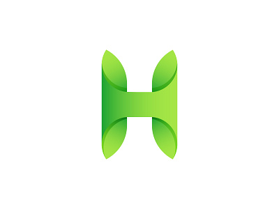 Leaf + h letter logo design