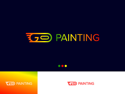 Go painting brand branding creative logo design go gradient logo identity lettarmark logo minimal modern paint painter painting logo rainbow uniqe wordmark