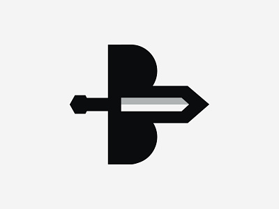 Letter B Sword Logo