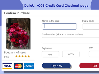 #dailyui #003 - Credit Card Checkout form or page