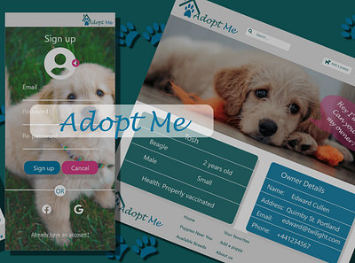 Adopt me - a responsive website design ui ux