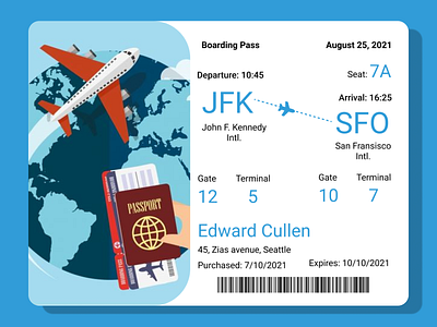 #DailyUI #024 - Boarding Pass