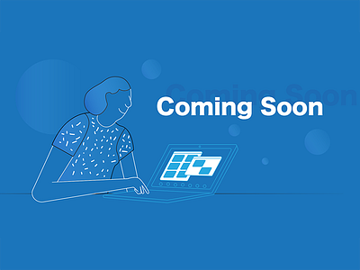 Coming soon 2d blue character comingsoon design flat illustration outline people