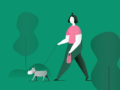 Walking 2d art character design flat graphic green illustration people vector