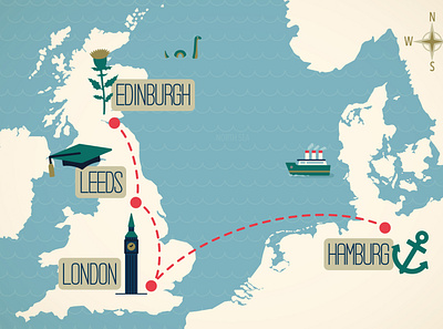 Ben's Cities city digital drawing illustration illustrator map scotland sea travel