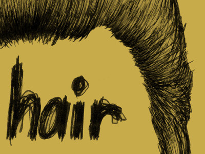 Drawing of Christopher Walken's hair actor digital drawing illustration movies