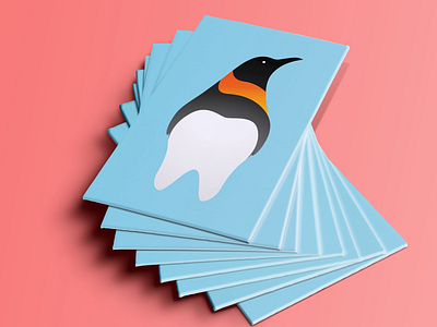Penguin logo bird blue card dashboard logo love minimal peach pink smile white