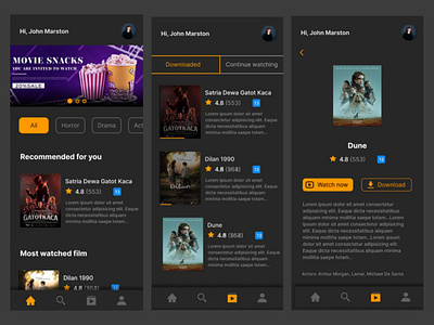 Streaming film app design