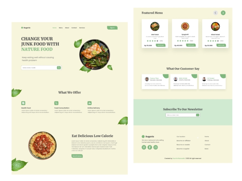 Healthy food web design by Yasmin Ramadini on Dribbble