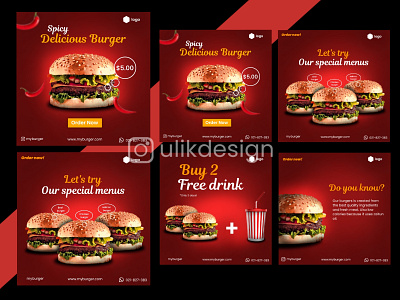Burger post design branding design graphic design instagram post typography
