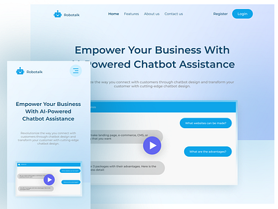 Chatbot Landing Page Web Design