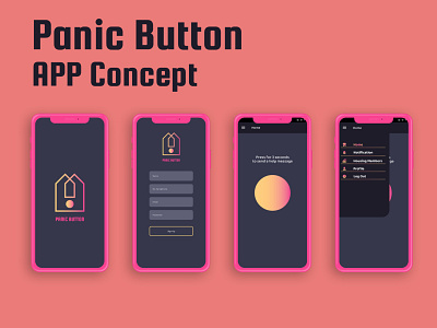 Panic Button App Concept branding graphic design logo