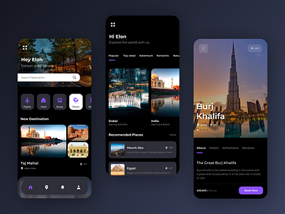 Tour & Travel App Designs android app design android app development creative futuristic design ios app design ios app development mobile app design ui ui design uidesign ux