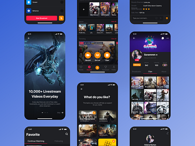 Games - Live Streaming App futuristic designs mobile app designs product designs ui ui design ux ux design