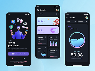 Habit Tracking App high quality designs mobile app designs modern designs product design ui ui designs ux ux designs