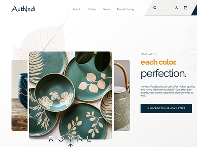 AuthIndi - Website Design crockery design modern website design ui design utensils website design ux design web design website design