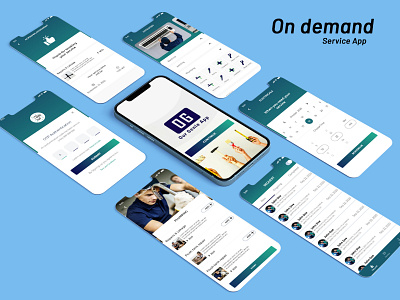 On Demand service app working file presentation graphic design ui