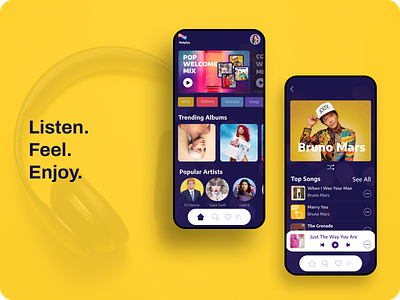 Music App mobile app mobile design music app music app design uiui design
