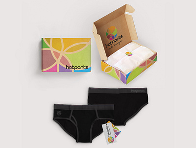 HOTPANTS undies for everyone box box design branding bright colors circle logo circles color color palette colorful design icon identity branding identity design logo package design packaging start up startup logo trends 2021 underwear