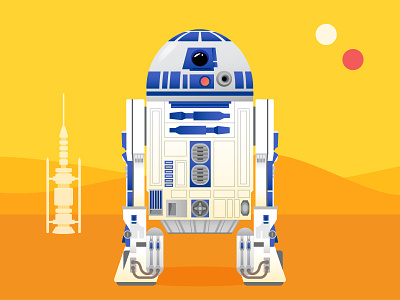 R2-D2 desert droid r2 r2d2 star sun tatooine wars