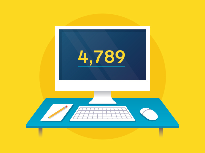 Startup Stat work office spot info stats computer desk startup illustration