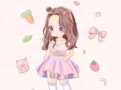 Cute girl beautiful girl cartoon cute girl girl illustration pink