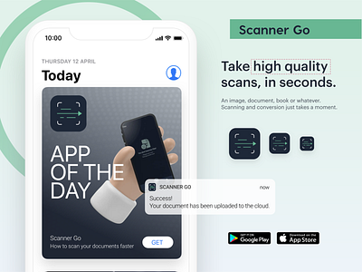 Scanner Go - Icon design 3d android app app design app icon design branding design dribbble graphic design icon illustration ios app logo scanner scanner app ui ui design ui ux web design