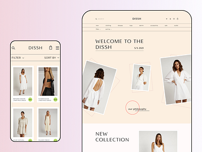 DISSH - redesign concept design ecommerce elegant inspiration minimal shop tilda tipography typography ui ux webdesign website