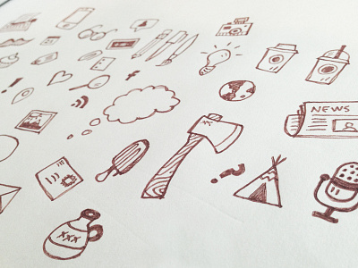 icon pattern sketch axe blogging evernote icons pattern postachio tent