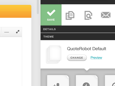 qbot v2 side nav preview app hover quoterobot theme ui