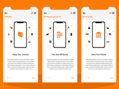 Wallet App - Walk through Concept bank birju color concept currency design money photoshop ticketing ui ux wallet app