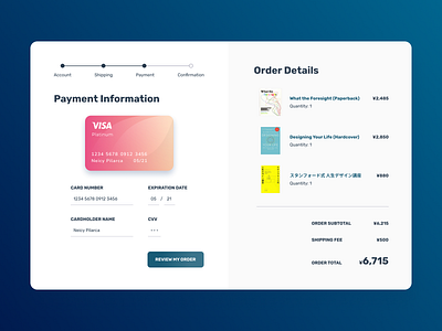 Daily UI #002: Credit Card Payment Page credit card dailyui dailyui002 payment