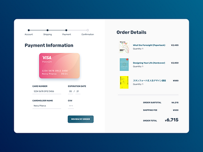 Daily UI #002: Credit Card Payment Page