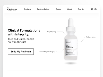 Daily UI #003: The Ordinary Landing Page Redesign dailyui dailyui003 landing page redesign skincare the ordinary