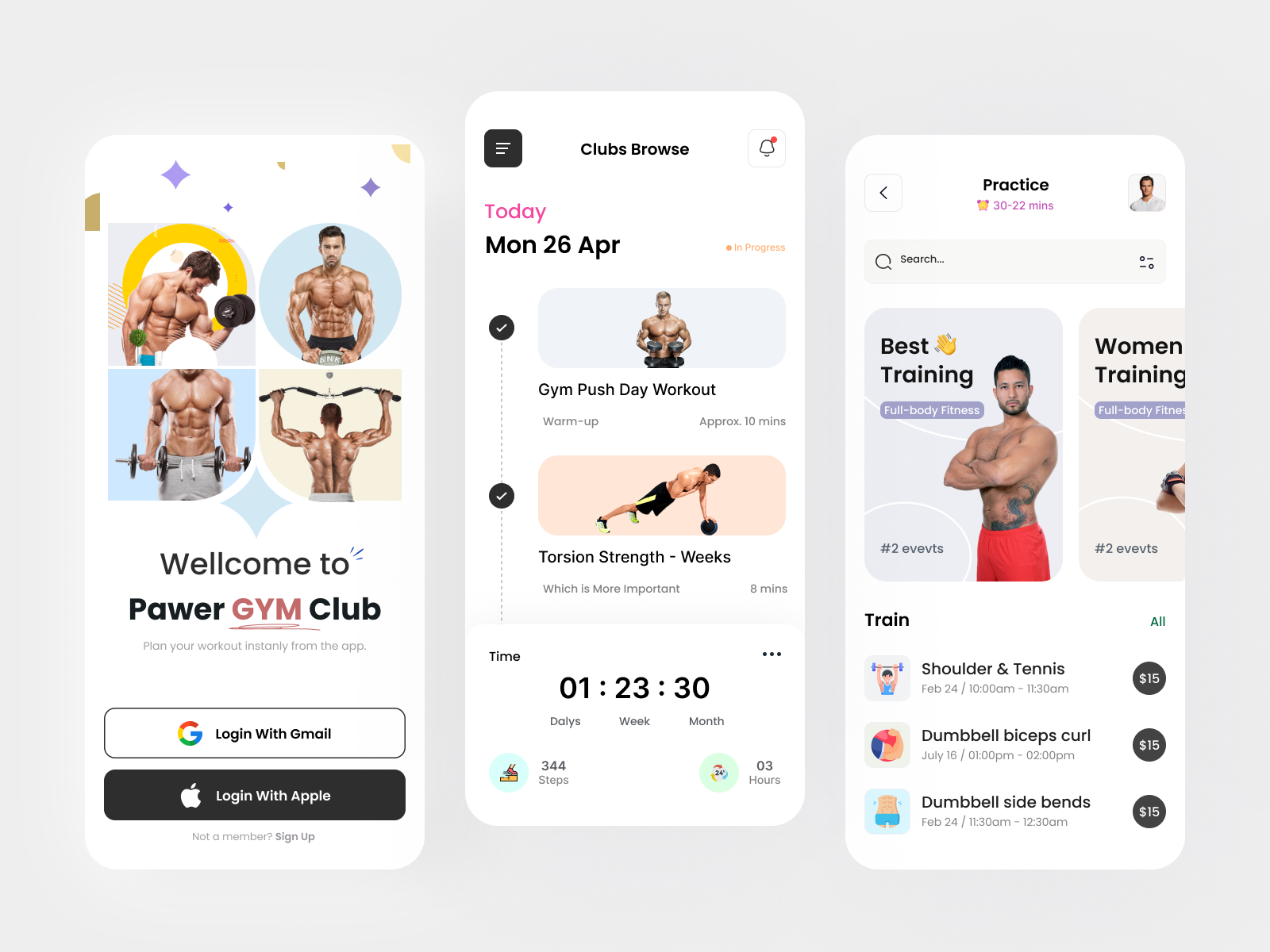 Smart Body Fitness Gym ⛹ Mobile App Design by Ahmed Tamjid on Dribbble