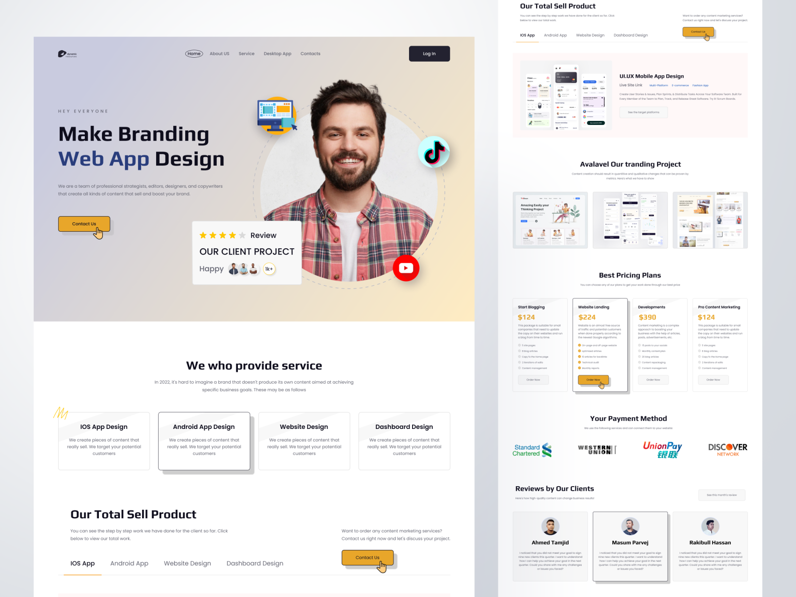 Portfolio | Landing Page by Ahmed Tamjid on Dribbble image.