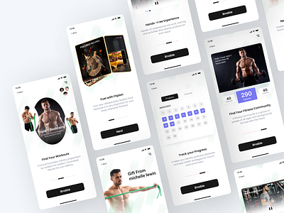 Fitness IOS and android mobile app coach design exercise fitnes fitness fitness app fitness mobile app gym app gym mobile app health ios app minimal mobile design rondesign sport virtual reality wellnes workout workout app workouts