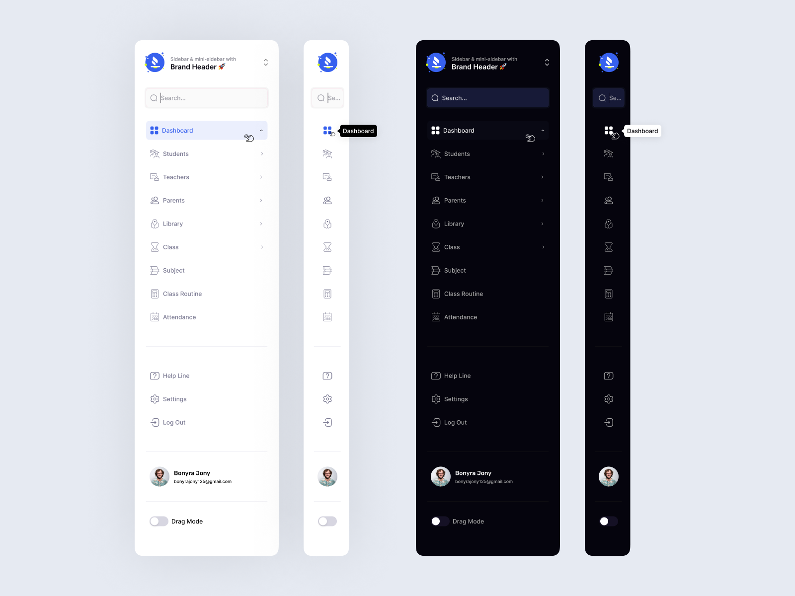 Admin Dashboard Sidebar Navigation by Ahmed Tamjid on Dribbble