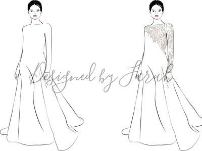 Fashion Illustration of the wedding dresses fashion illustration wedding dress